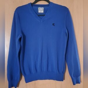 Express Men's Royal Blue V-Neck Sweater Size S
